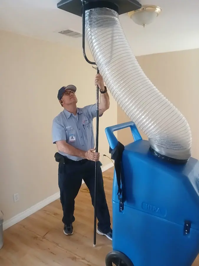 HVAC Installation technician using HEPA equipment in Alta Sierra